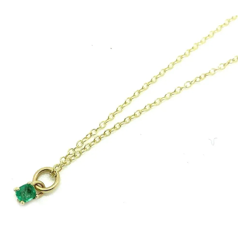 Antique Victorian Emerald 9ct Gold Necklace