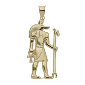 Anubis Ancient Egyptian God of the Dead Pendant 10K Yellow Gold