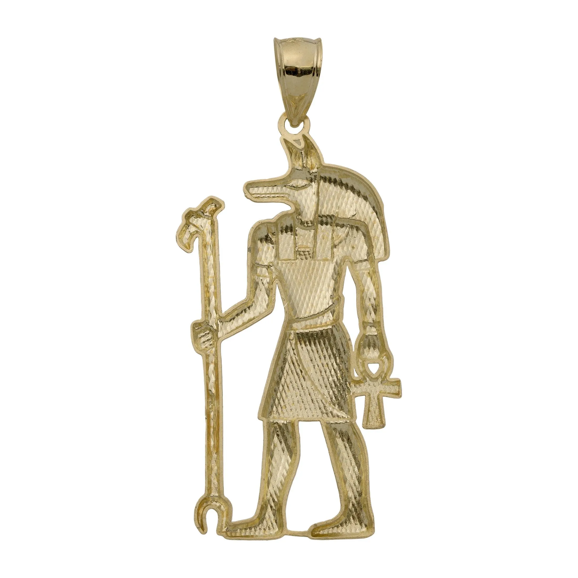 Anubis Ancient Egyptian God of the Dead Pendant 10K Yellow Gold