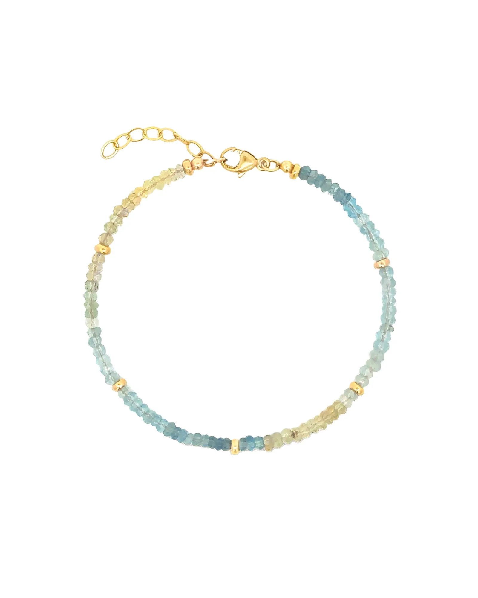 Aquamarine Five Rondelle Bracelet | 3mm