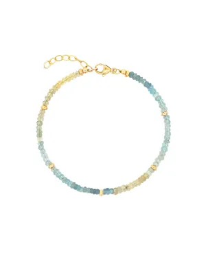 Aquamarine Five Rondelle Bracelet | 3mm