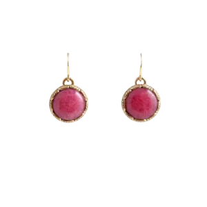 Barse Pink Aventurine Sphere Earring