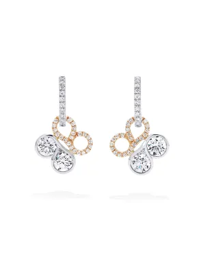 Be Boodles Platinum and Rose Gold Diamond Earrings