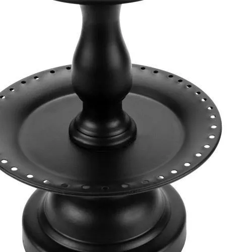 Black Metal 3-Tier Jewelry Fountain Stand