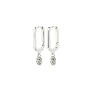 Blink Silver Plated Square Crystal Hoops