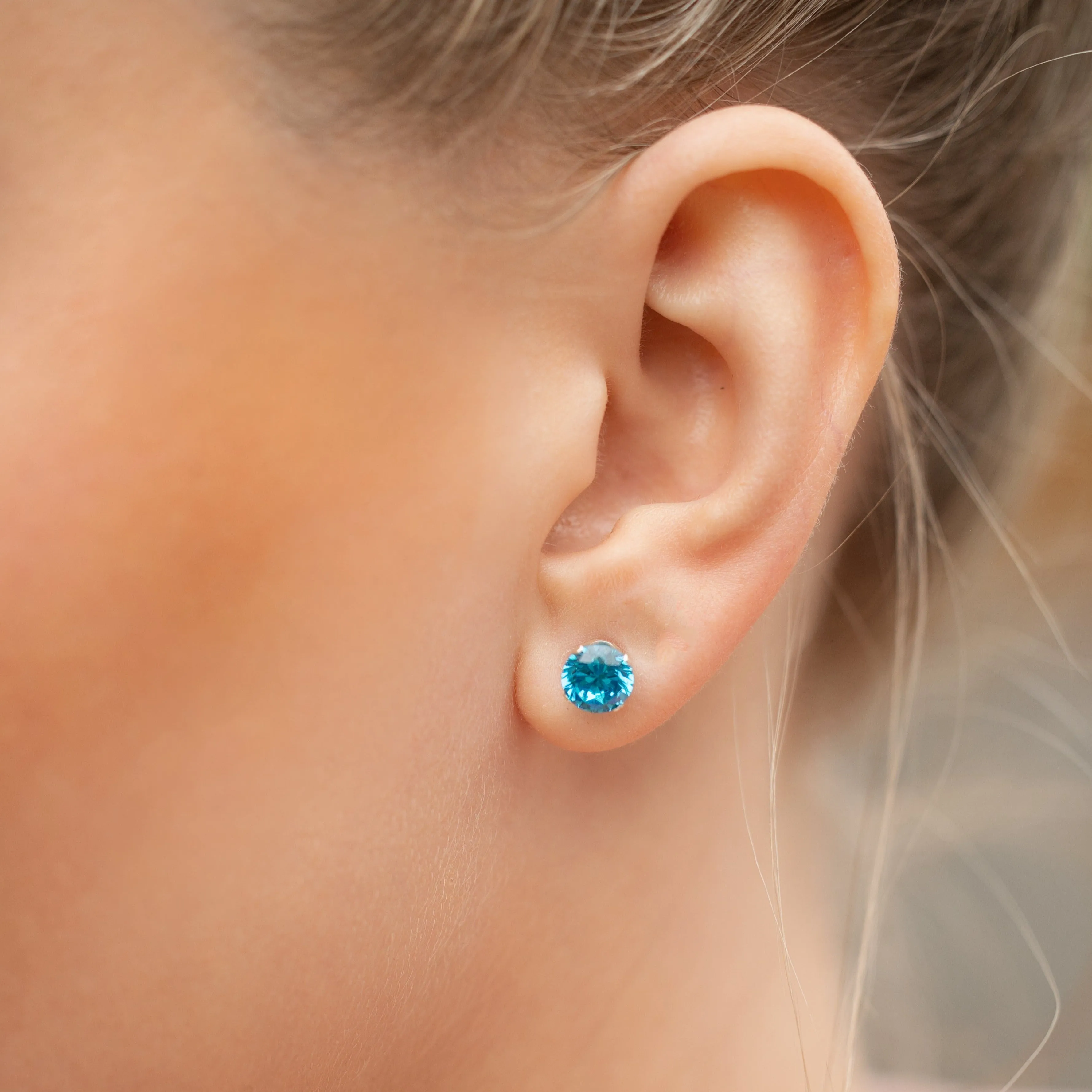 Blue Topaz Birthstone Earrings