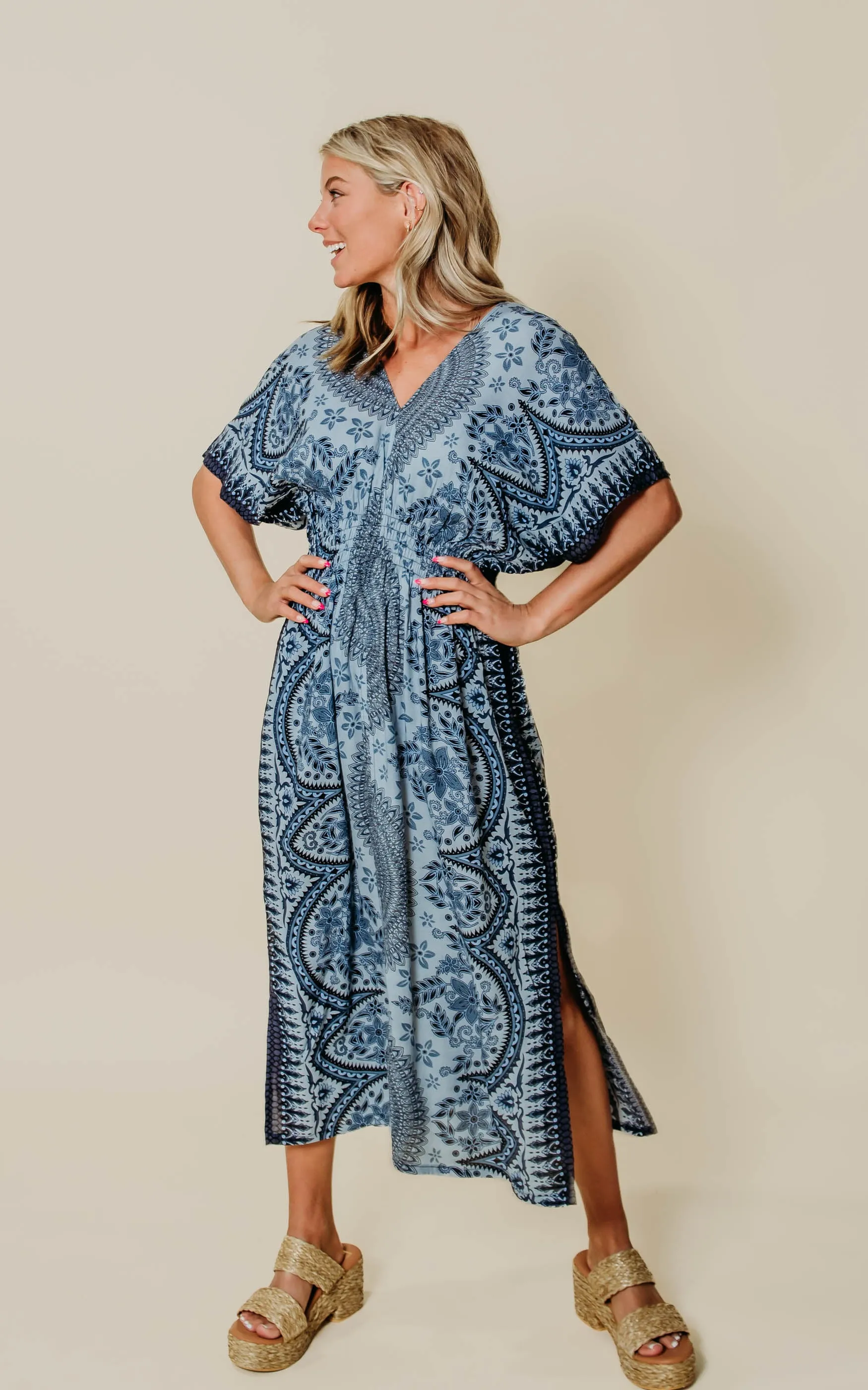 Boho Floral Midi Dress - Final Sale