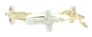 Bourbon & Boweties - Etta Stone Cross Bangle Bracelet