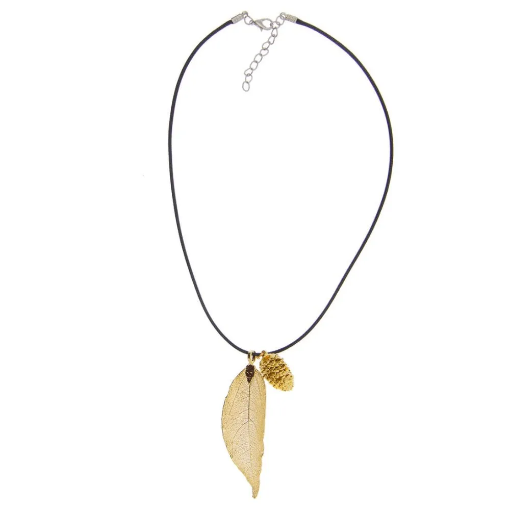 Brilliant Gold Leaf Necklace