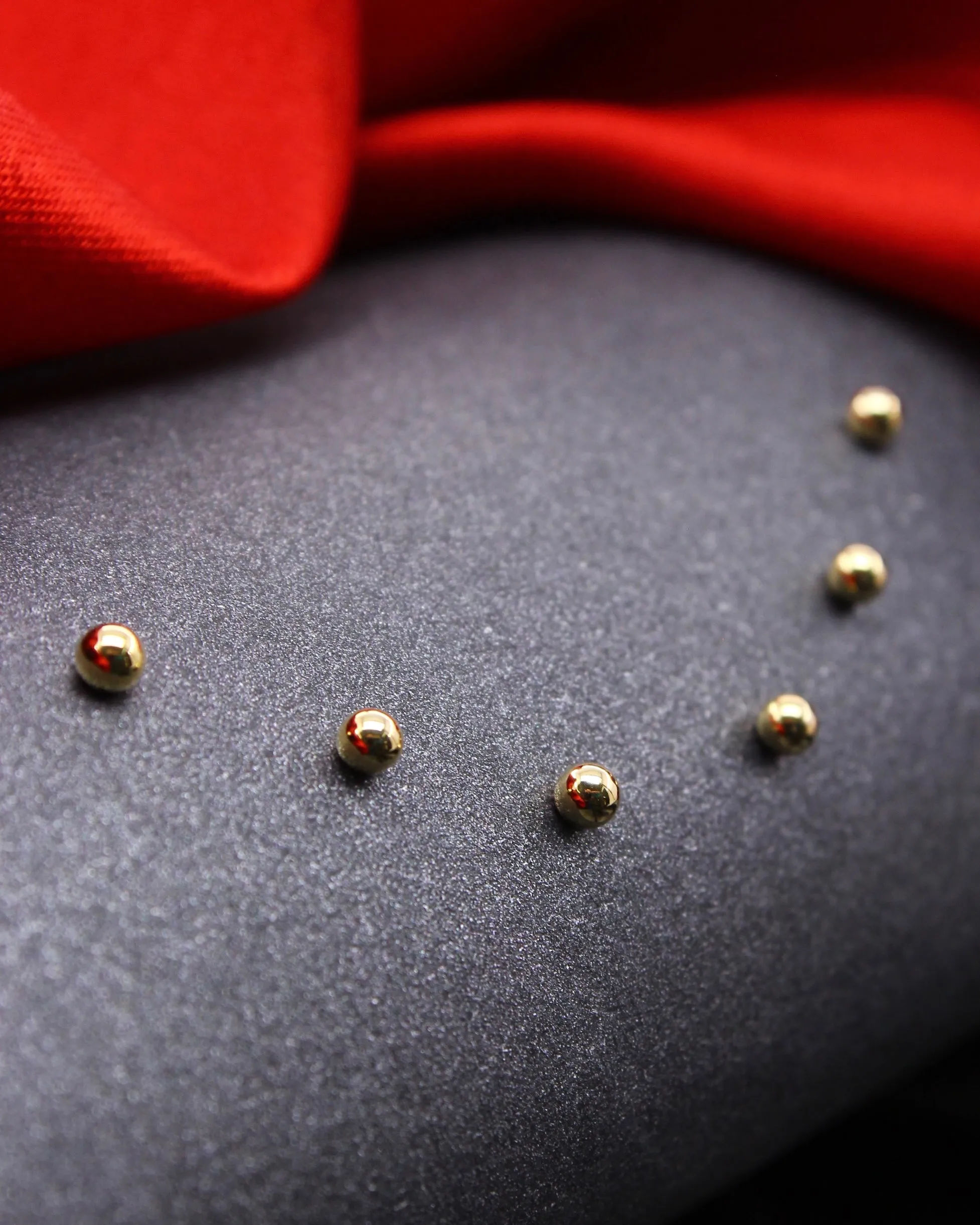 BRILLIANT GOLDEN BEADS EAR-STUDS