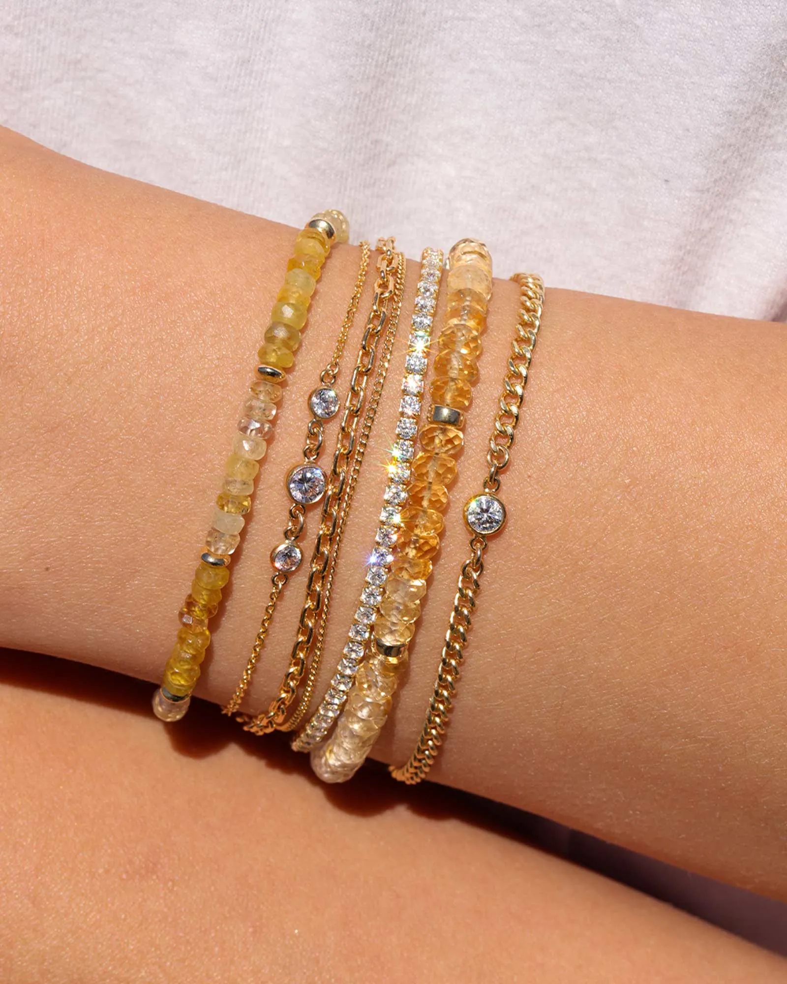 Citrine Three Rondelle Bracelet | 5mm