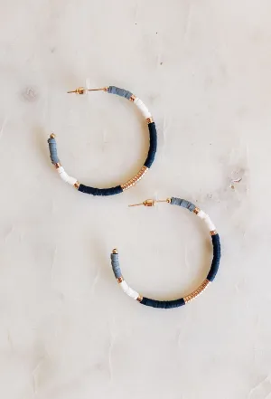 City Girl Disc Hoop Earrings in Black