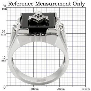 CJ7877OS Wholesale Stainless Steel Rectangular Masonic Men's Ring