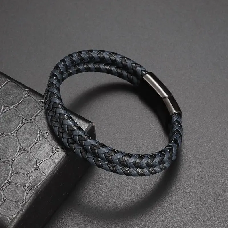 Classic Multilayered Handwoven Leather Bracelet Infinity Symbol Charm Fashion Men's Bangles Jewelry Gifts Pulseira