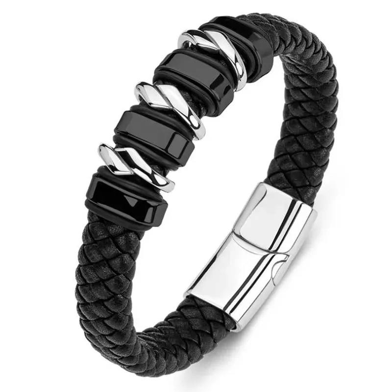 Classic Multilayered Handwoven Leather Bracelet Infinity Symbol Charm Fashion Men's Bangles Jewelry Gifts Pulseira