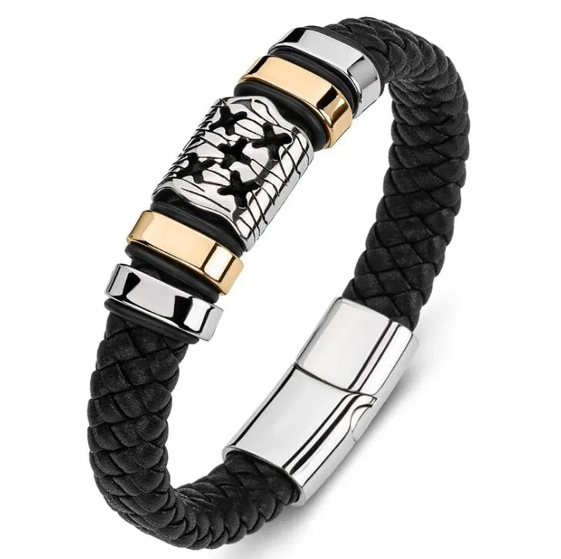 Classic Multilayered Handwoven Leather Bracelet Infinity Symbol Charm Fashion Men's Bangles Jewelry Gifts Pulseira