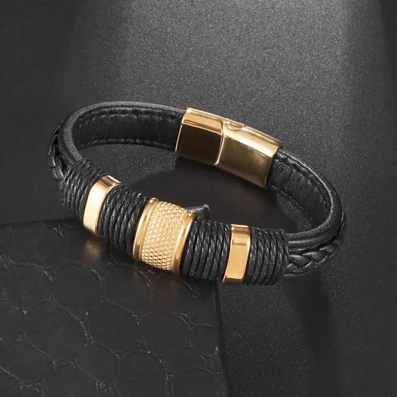 Classic Multilayered Handwoven Leather Bracelet Infinity Symbol Charm Fashion Men's Bangles Jewelry Gifts Pulseira