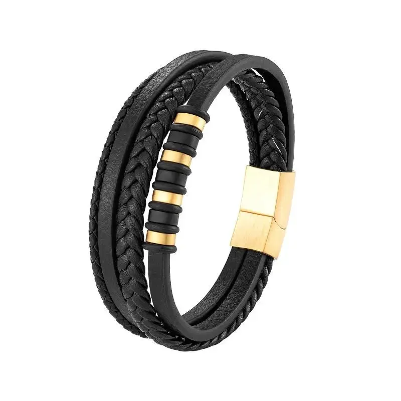 Classic Multilayered Handwoven Leather Bracelet Infinity Symbol Charm Fashion Men's Bangles Jewelry Gifts Pulseira