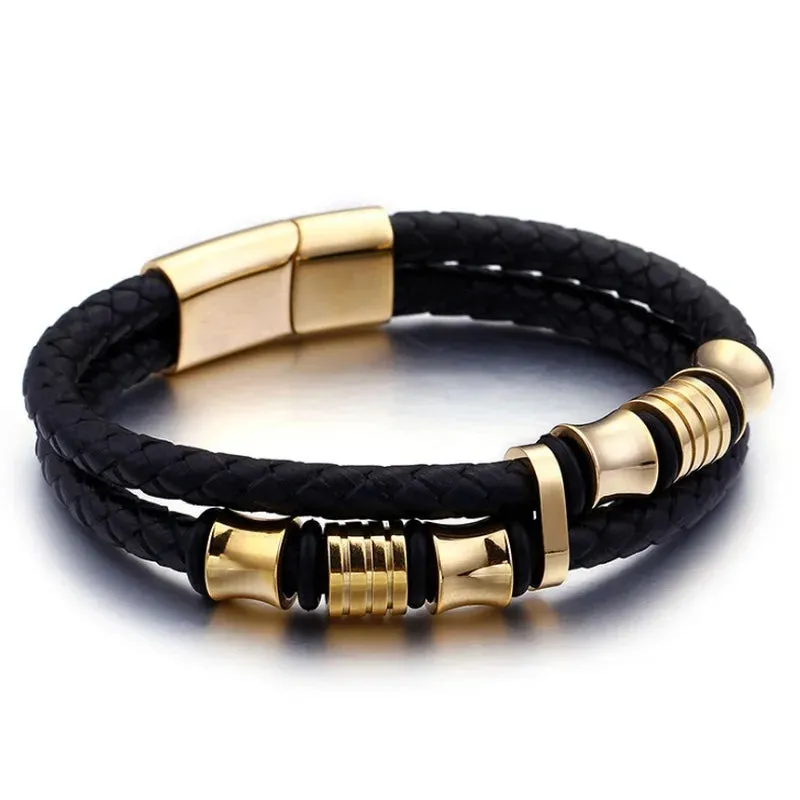 Classic Multilayered Handwoven Leather Bracelet Infinity Symbol Charm Fashion Men's Bangles Jewelry Gifts Pulseira