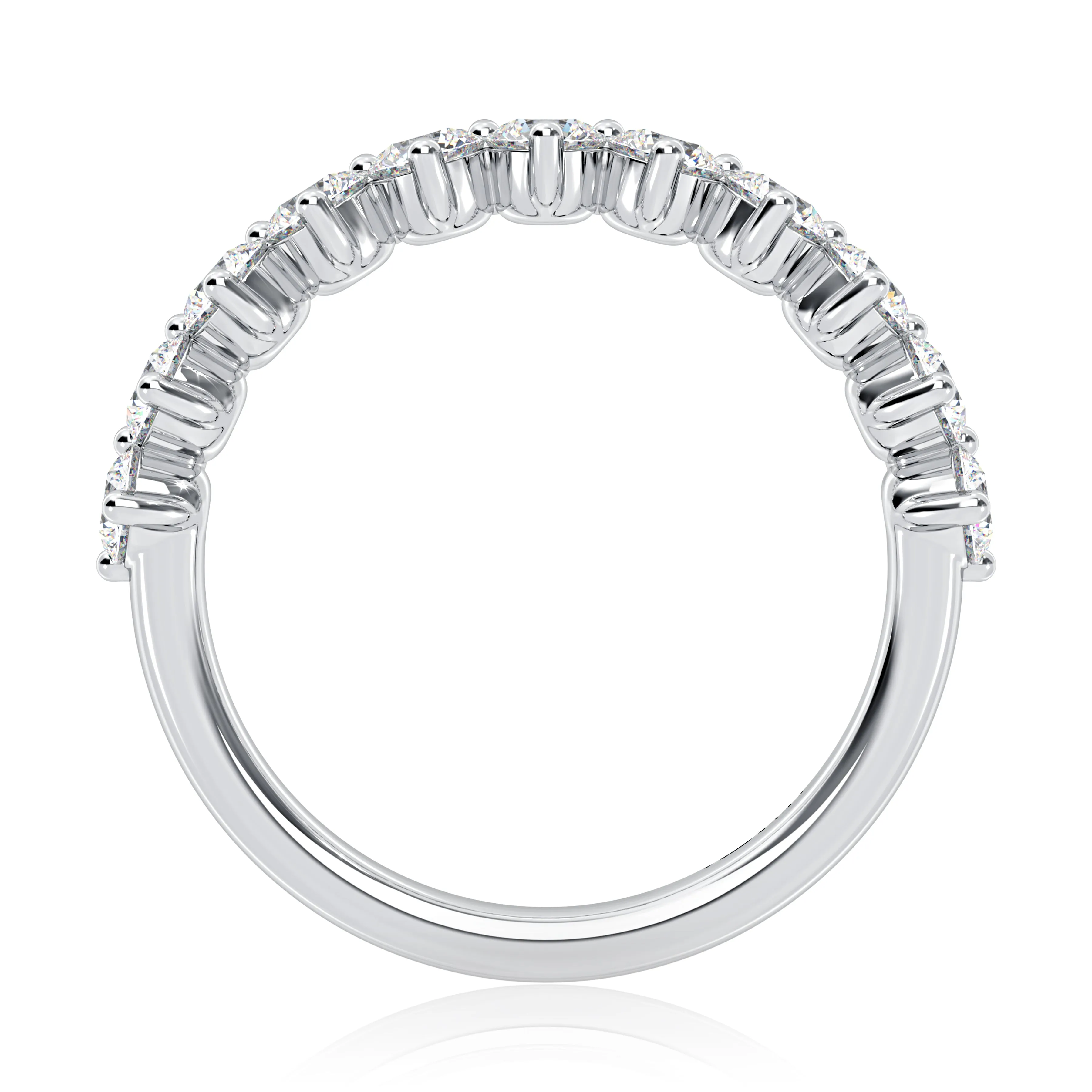 Classic Three Prongs Round Diamond Anniversary Band