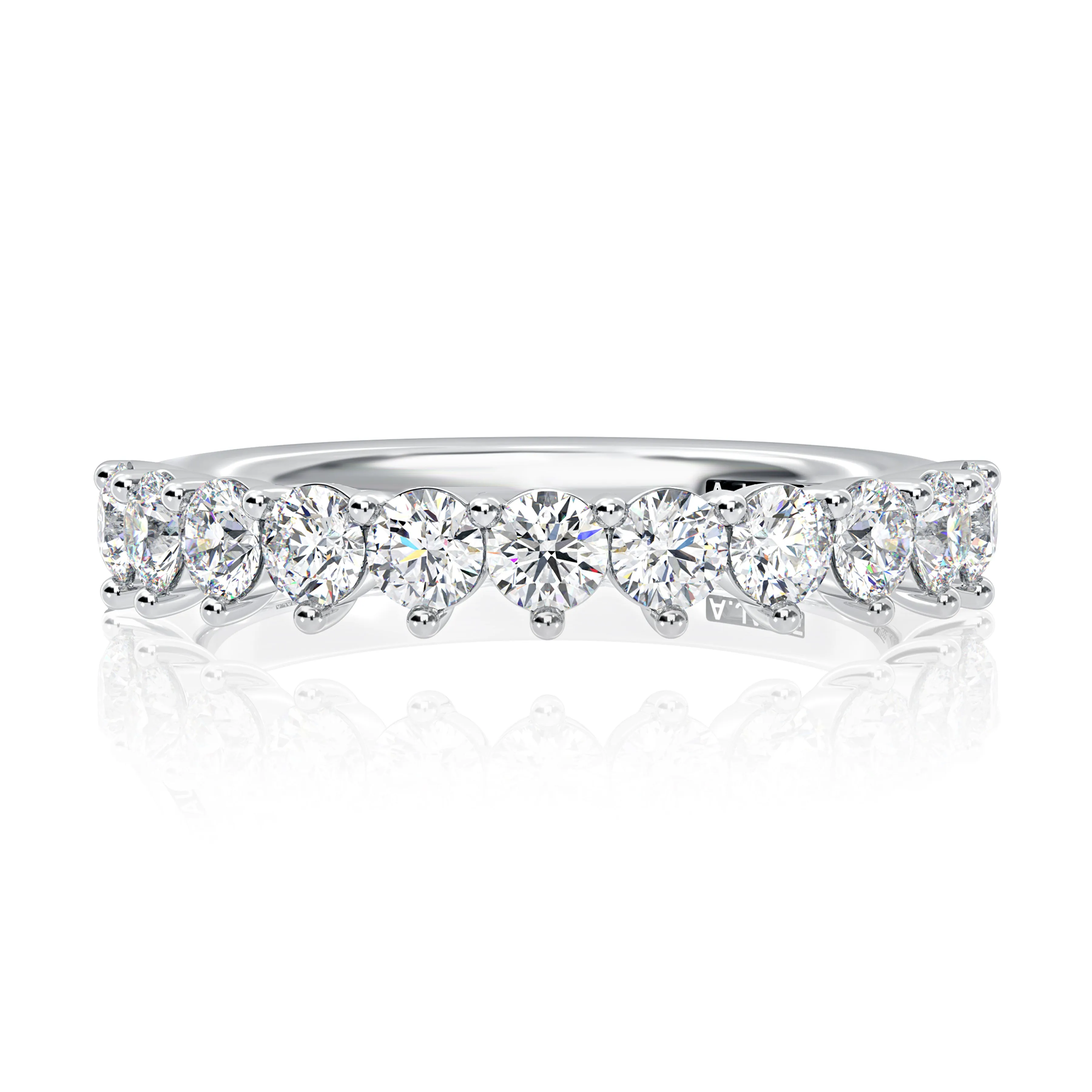 Classic Three Prongs Round Diamond Anniversary Band