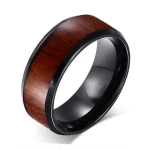 Classic Wood Matte Tungsten Men's Wedding Band