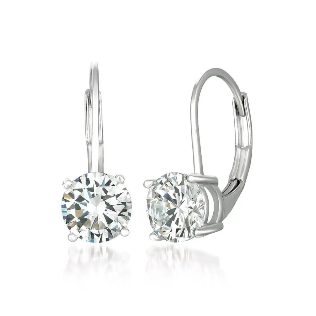 Crislu Brilliant Cut Leverback Earrings