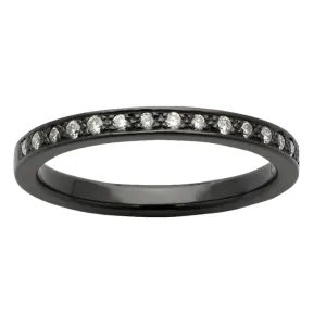 Custom Black Zirconium and Diamond Women's Ring