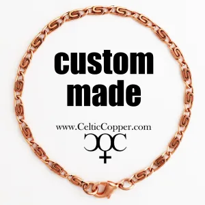 Custom Bracelet Chain Fine Celtic Copper Scroll Chain Bracelet 3mm C61M Custom Size Solid Copper Bracelet Chain