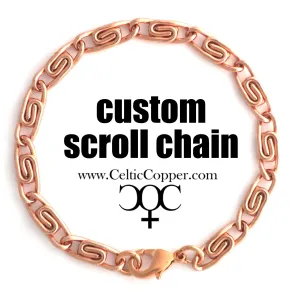 Custom Copper Scroll Chain Bracelet BC66M Medium 5mm Celtic Scroll Chain Bracelet Custom Size