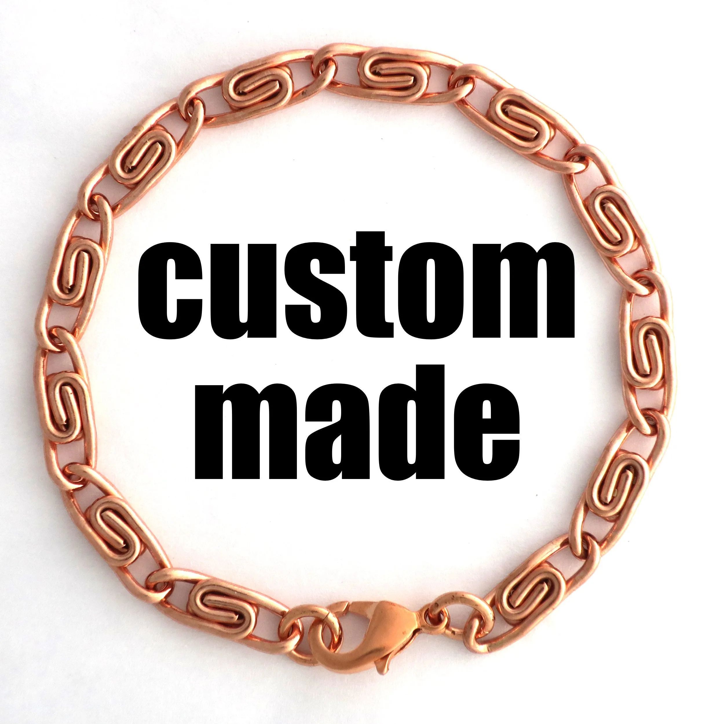 Custom Copper Scroll Chain Bracelet BC66M Medium 5mm Celtic Scroll Chain Bracelet Custom Size