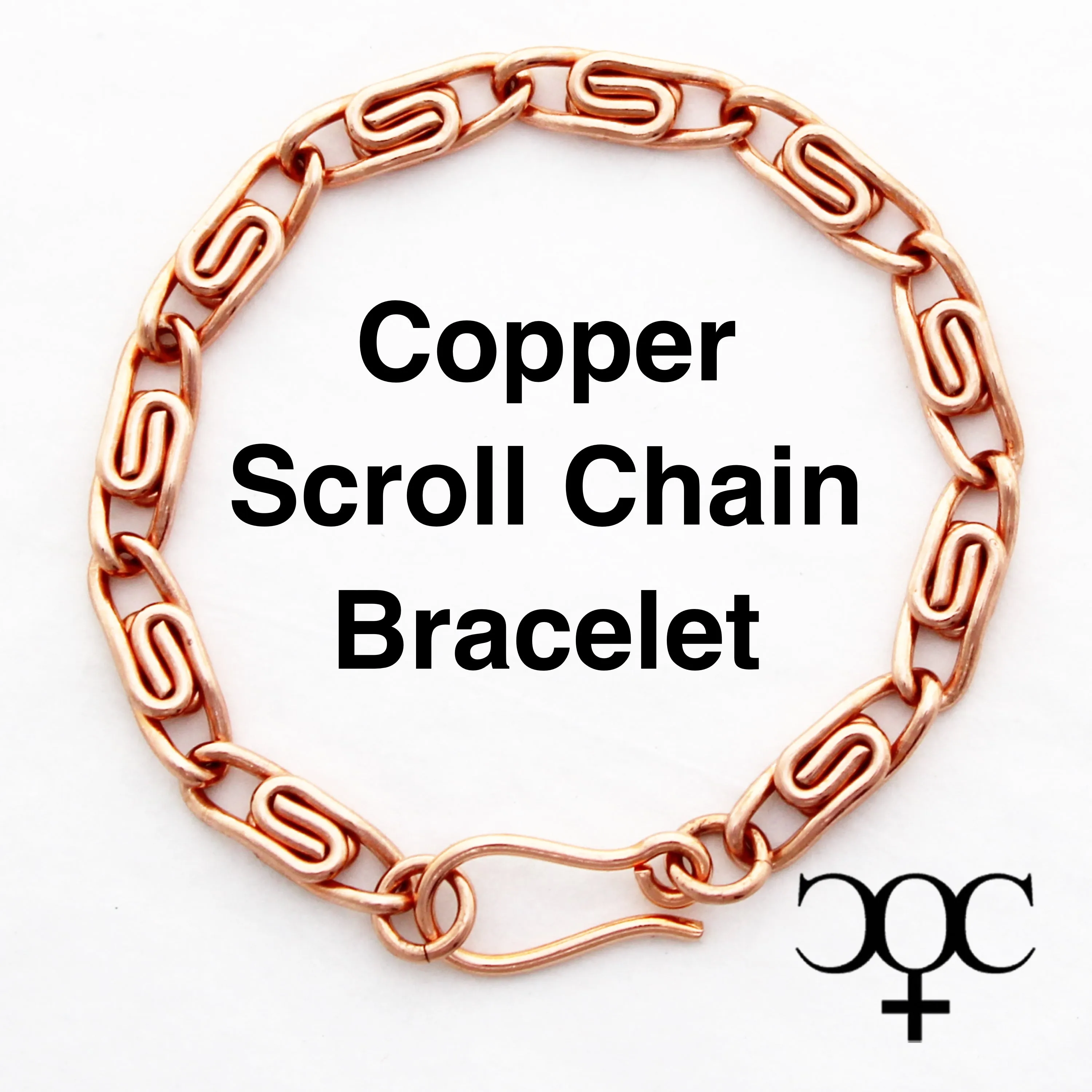 Custom Copper Scroll Chain Bracelet BC66M Medium 5mm Celtic Scroll Chain Bracelet Custom Size