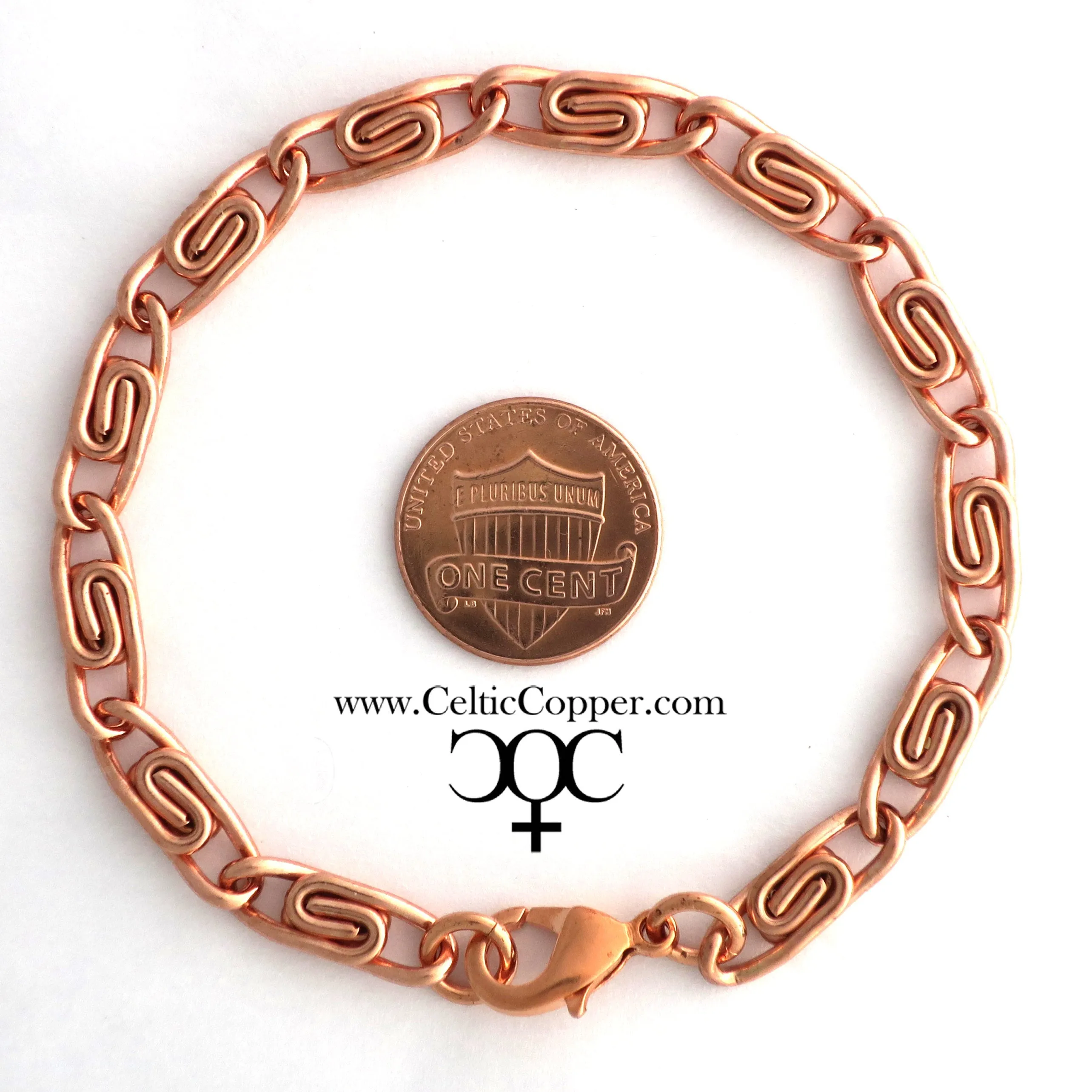 Custom Copper Scroll Chain Bracelet BC66M Medium 5mm Celtic Scroll Chain Bracelet Custom Size