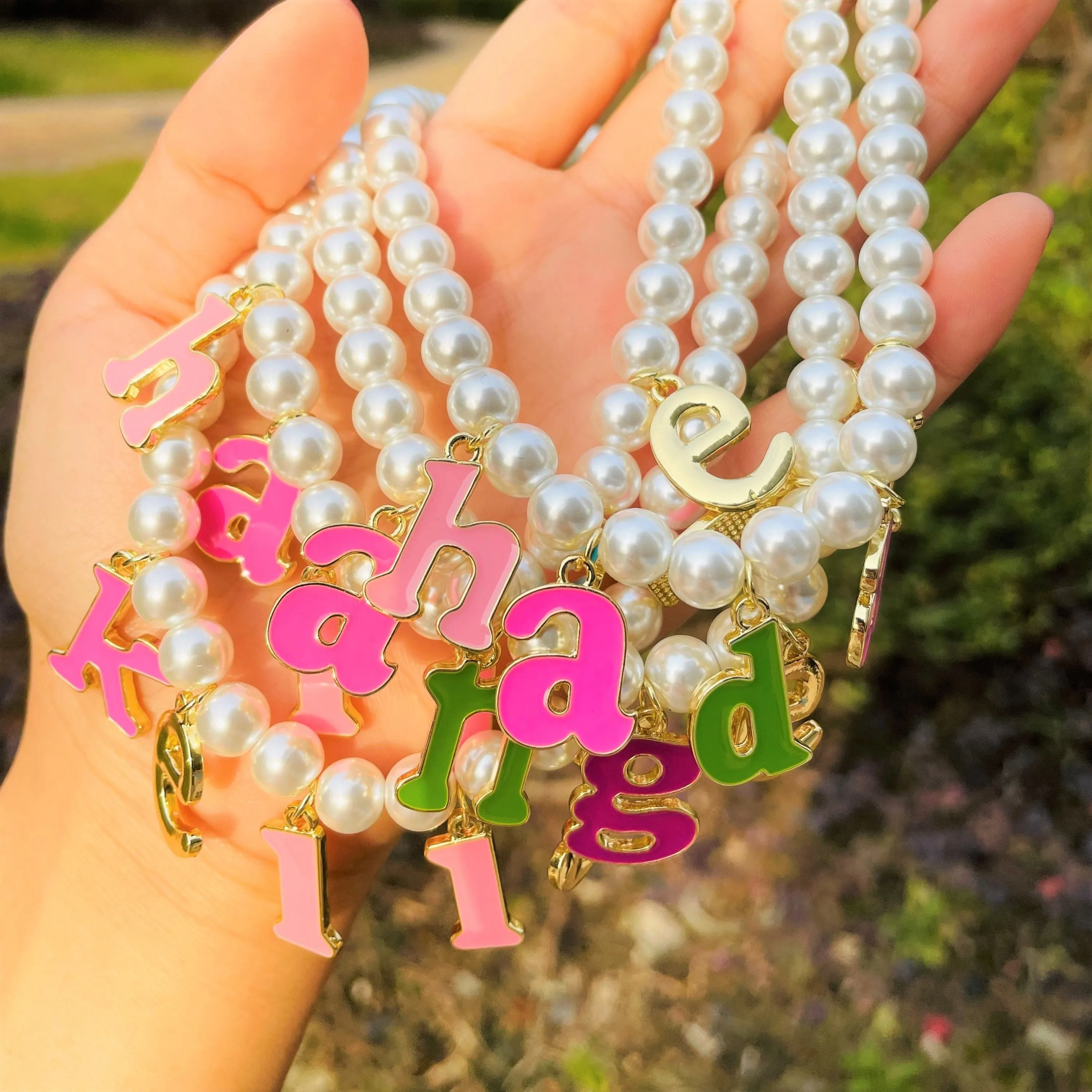 Custom Pearl Name Necklace