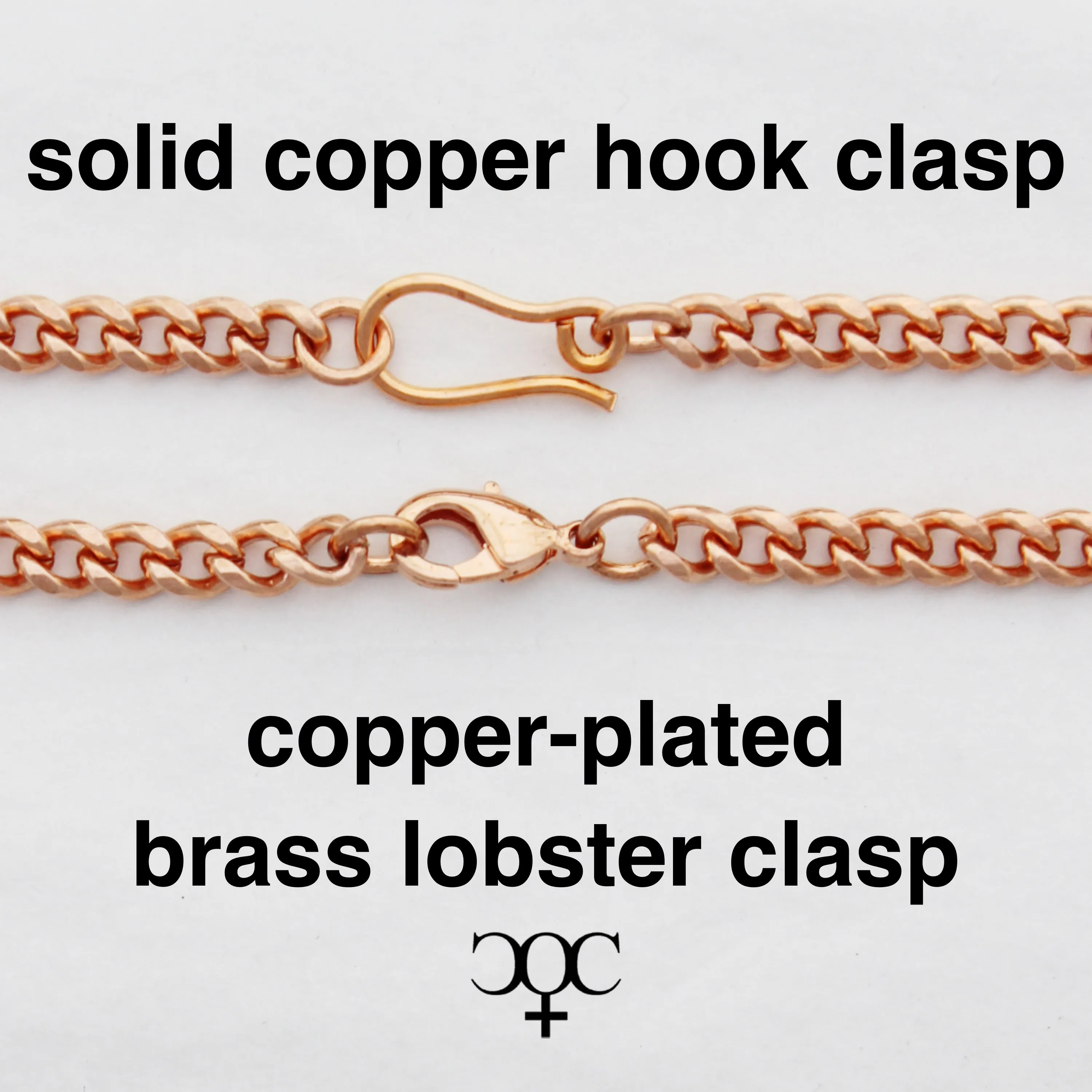 Custom Size Copper Bracelet Chain BC72 Medium 5mm Solid Copper Curb Chain Bracelet Custom