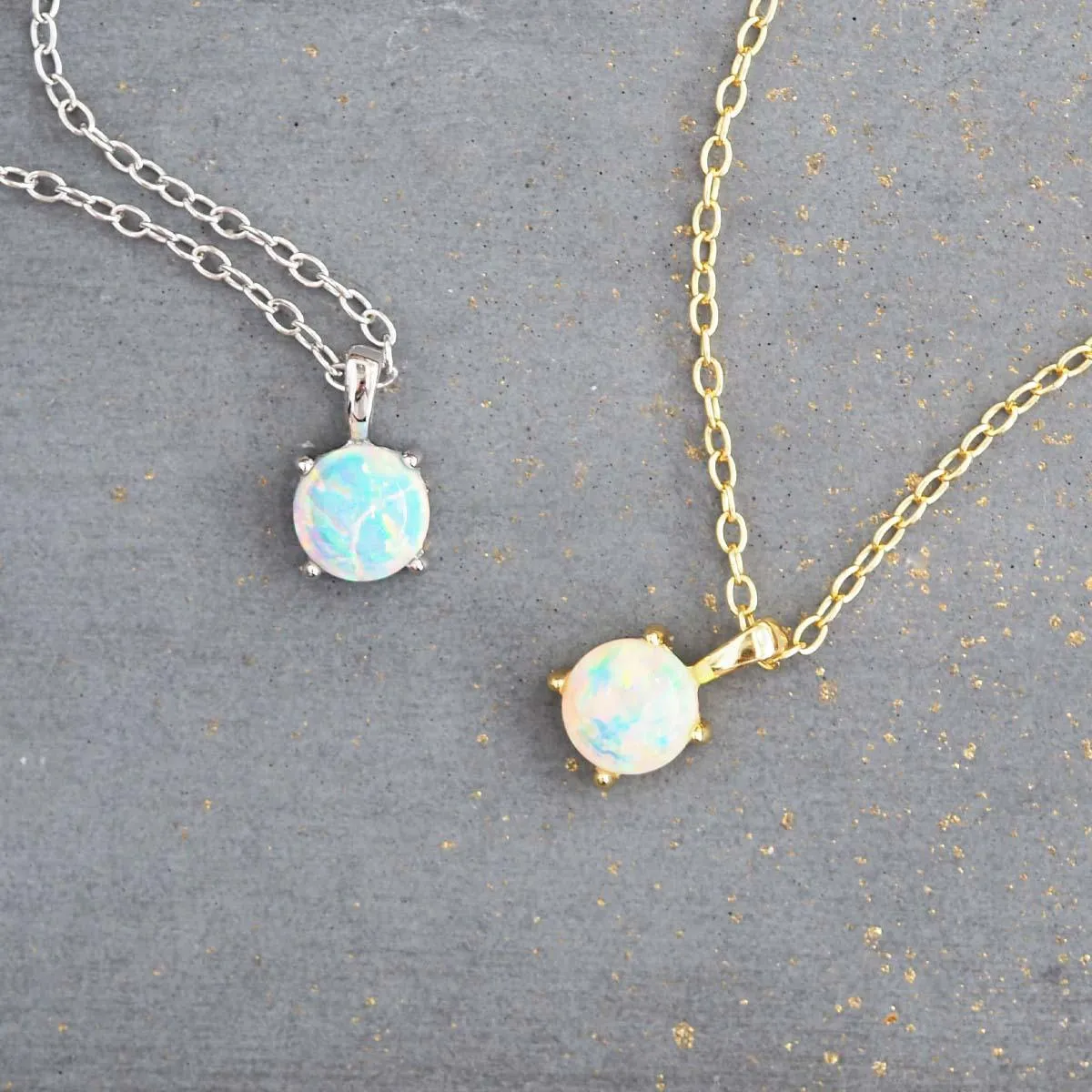 Dainty Opal Necklace