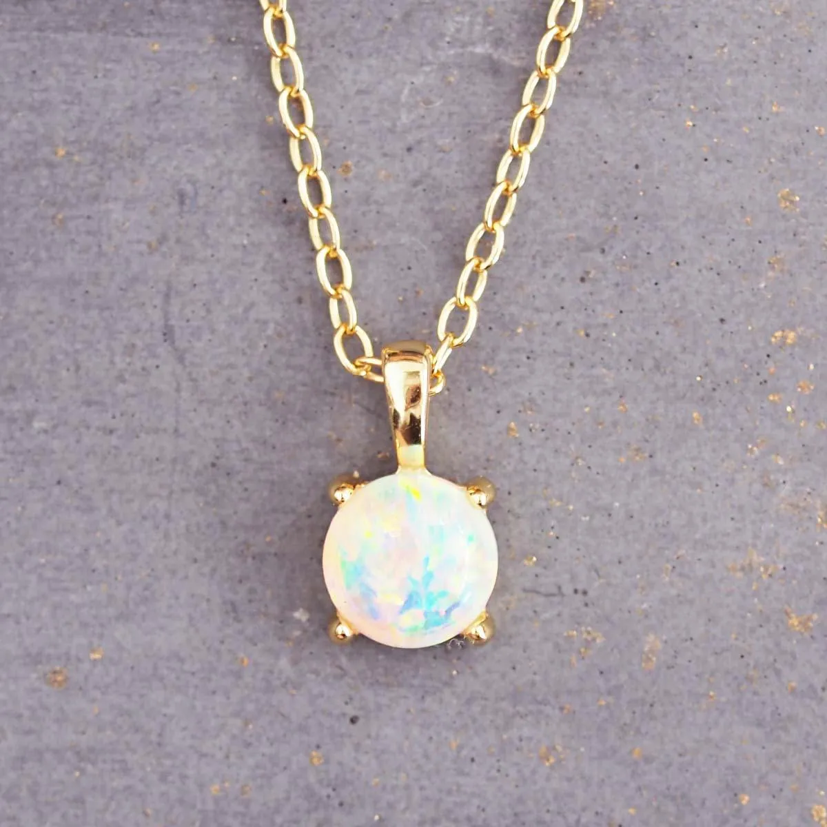 Dainty Opal Necklace