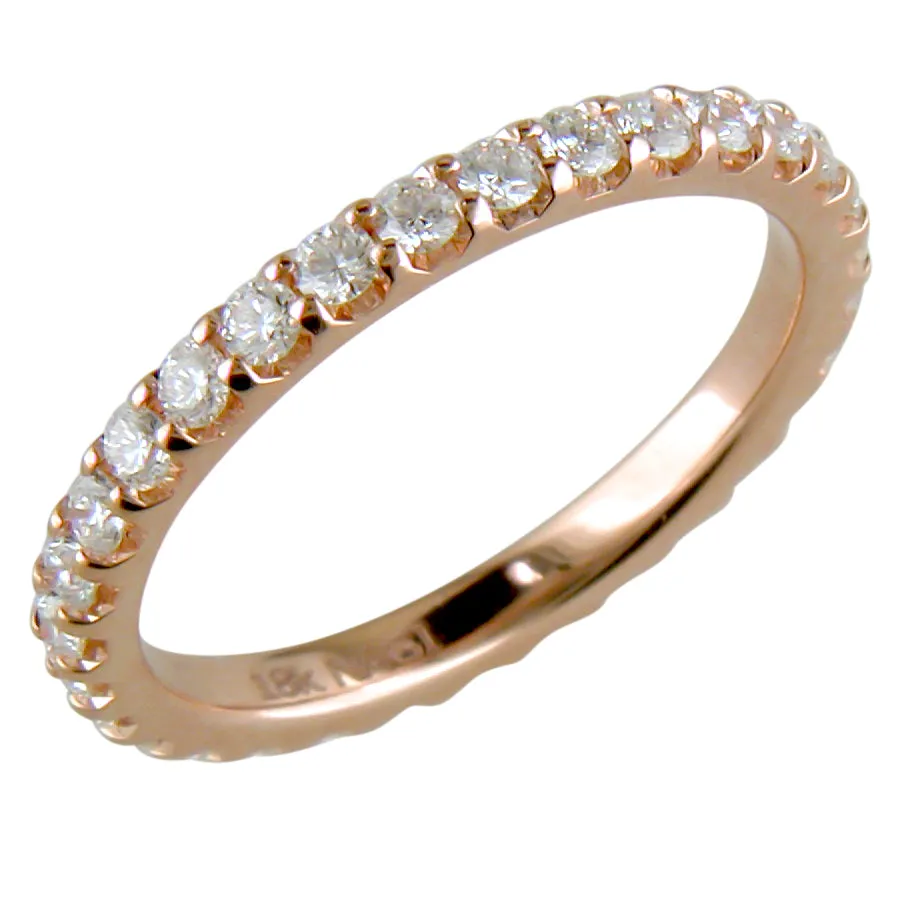 Diamond Eternity Wedding Band Anniversary Ring 18K Rose Gold