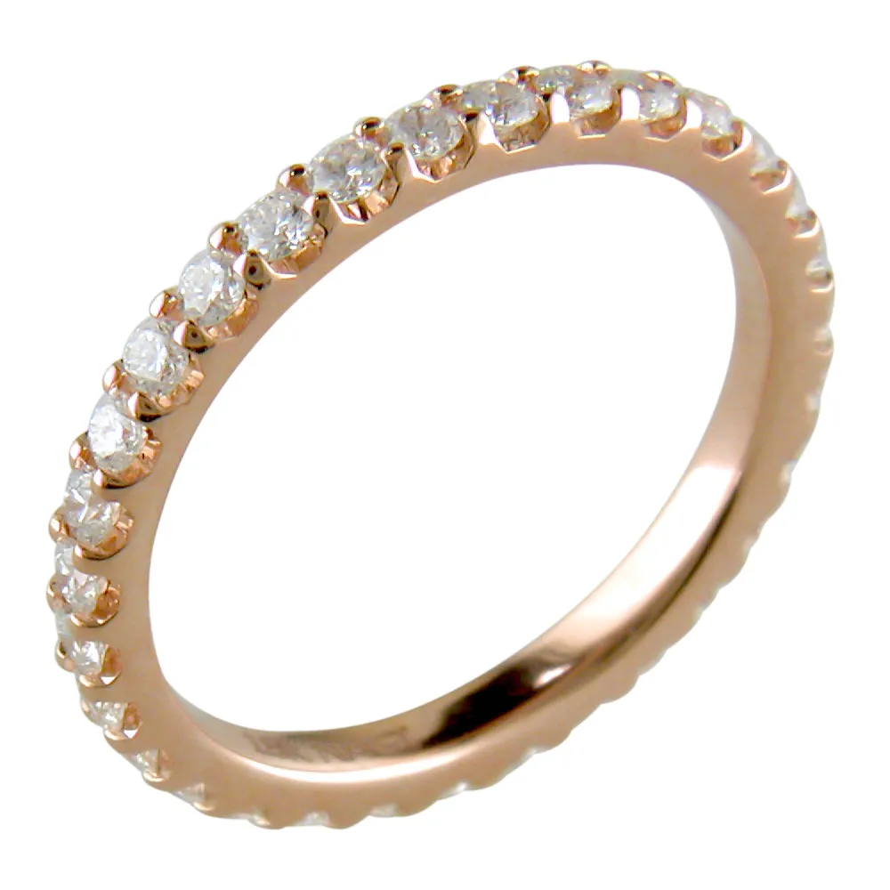 Diamond Eternity Wedding Band Anniversary Ring 18K Rose Gold