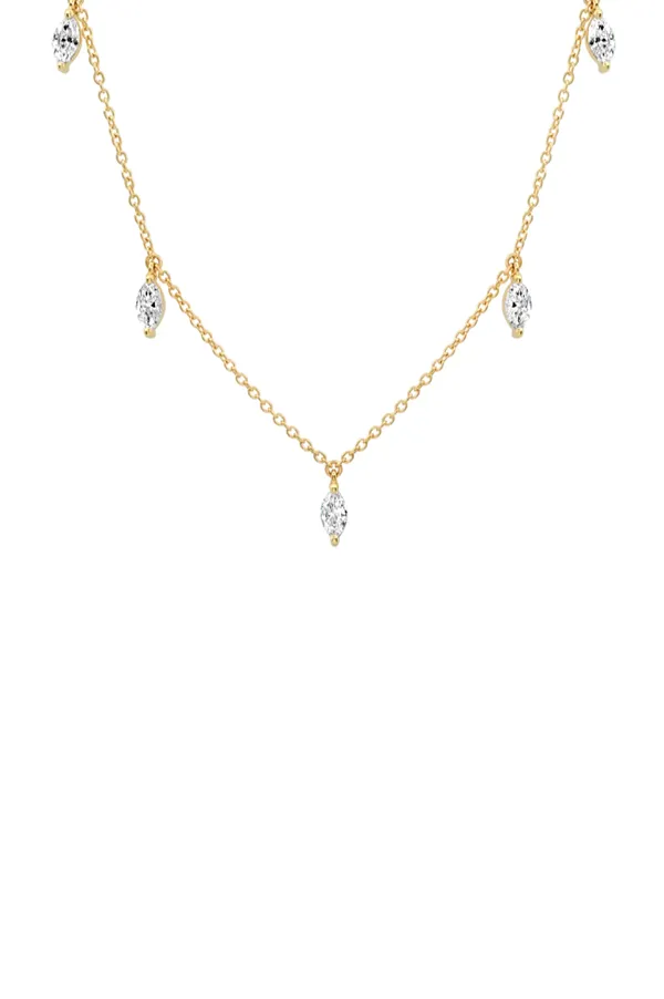 Diamond Marquise Sun Ray Necklace