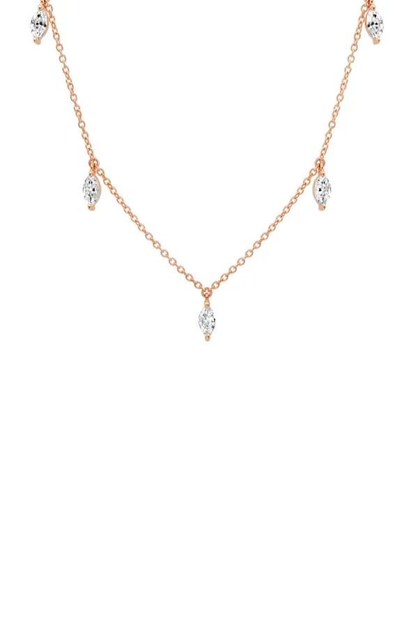 Diamond Marquise Sun Ray Necklace