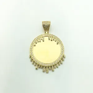 Dripping Diamond Medallion Pendant (14K)