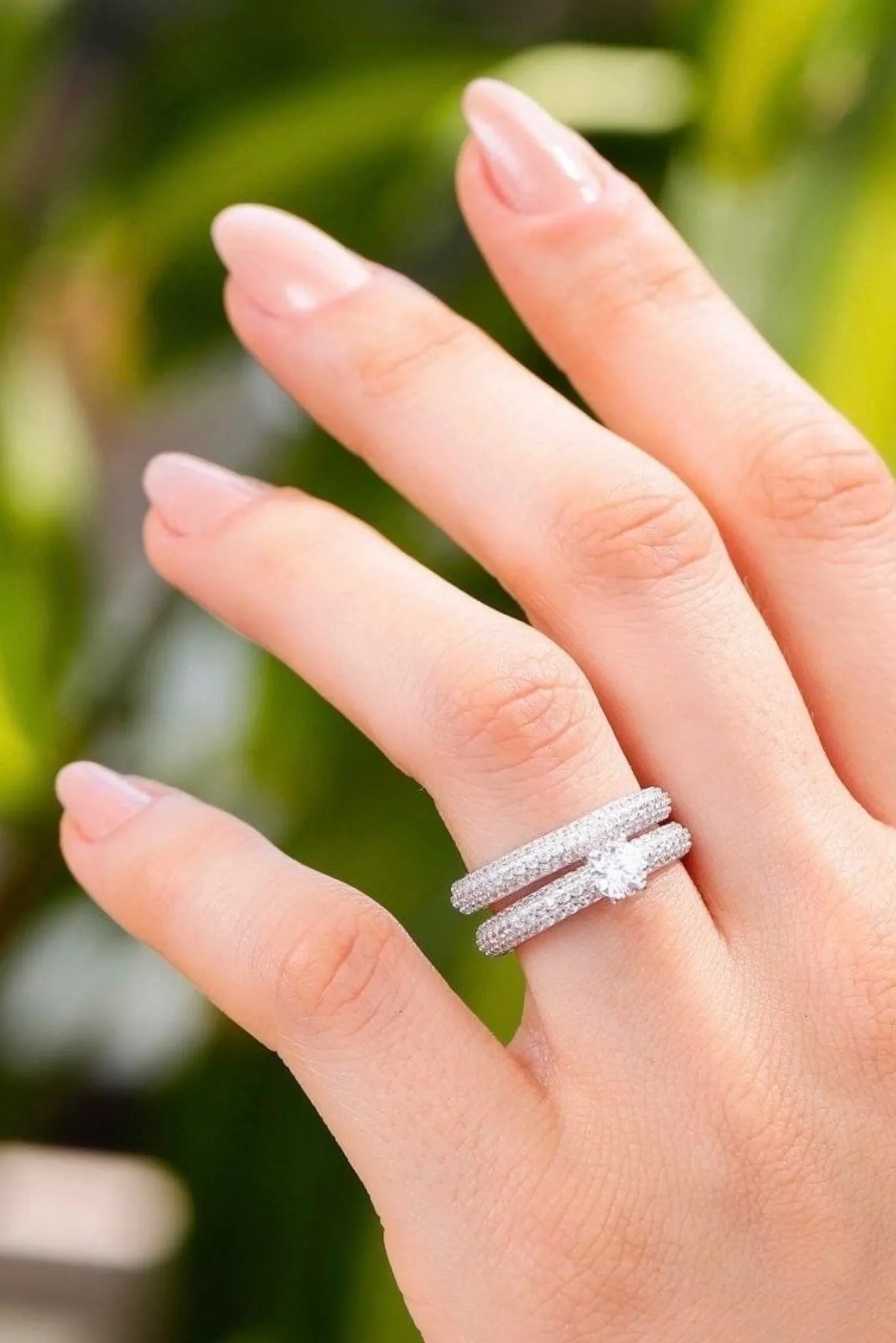 Duo Pair Zirconia Ring