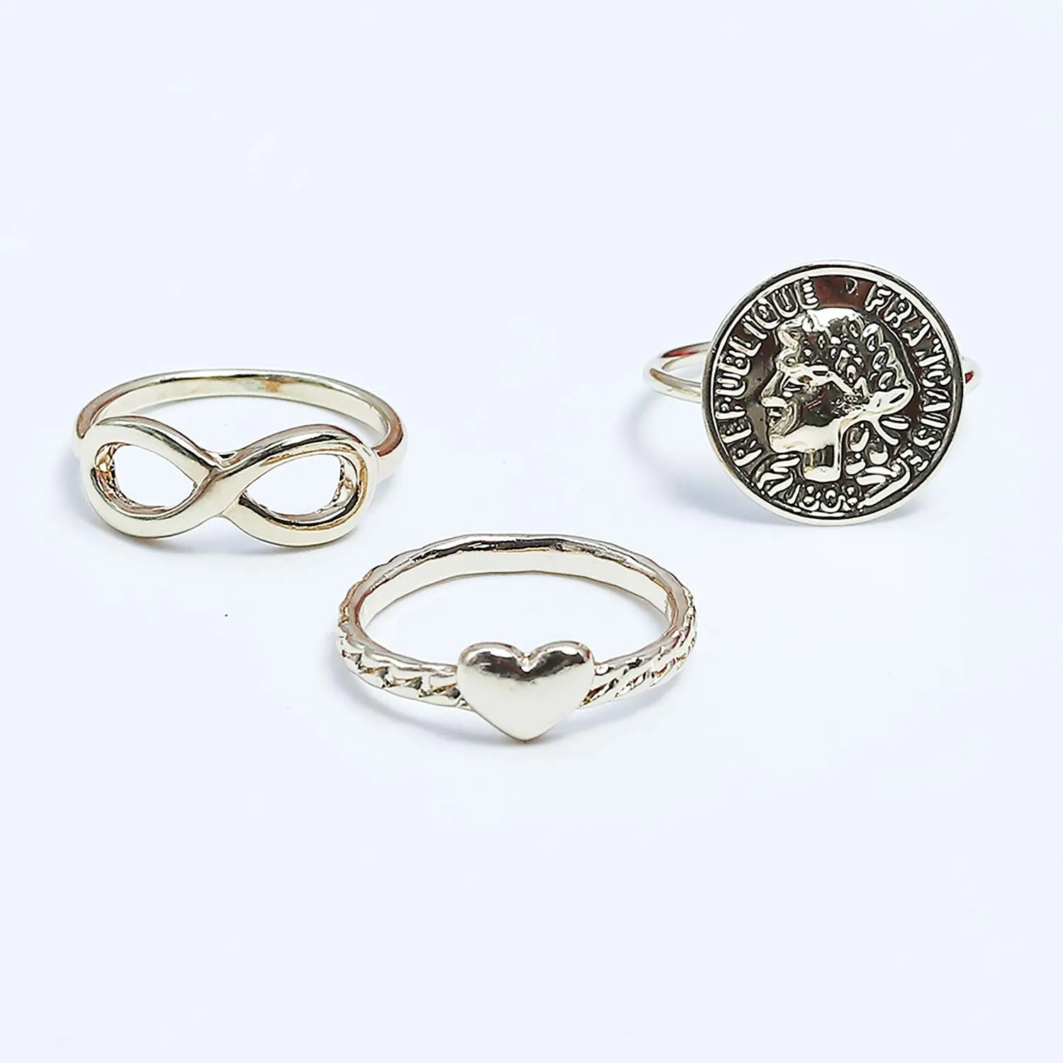 Earing Set Of Rings 3 Pcs (50112)  - Fluffy