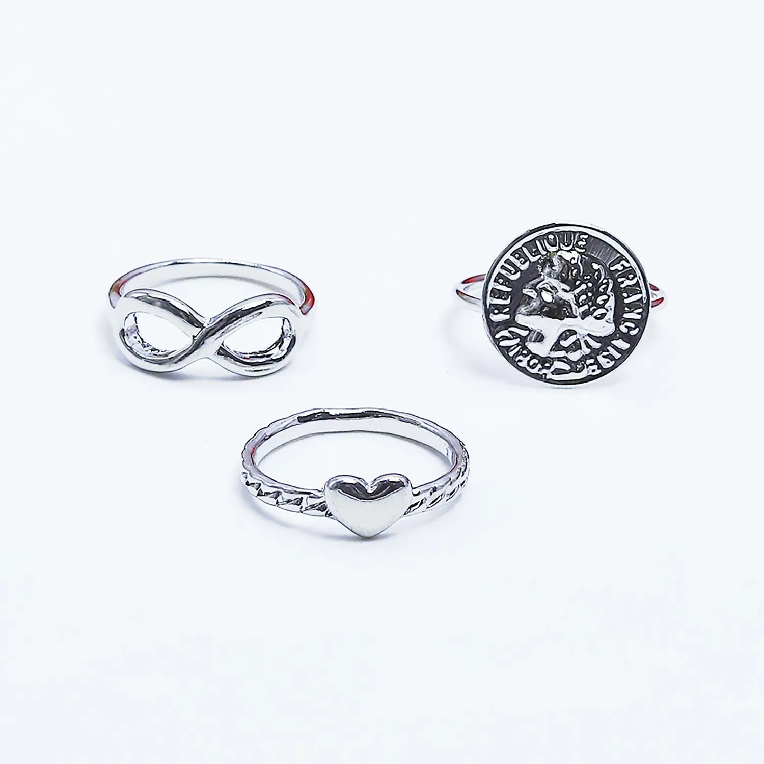 Earing Set Of Rings 3 Pcs (50112)  - Fluffy