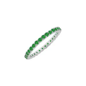 Emerald Eternity Bangle : 14K White Gold - 6.00 CT TGW