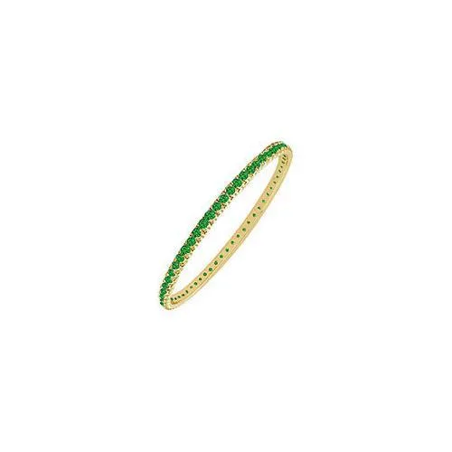 Emerald Eternity Bangle : 14K Yellow Gold - 2.00 CT TGW