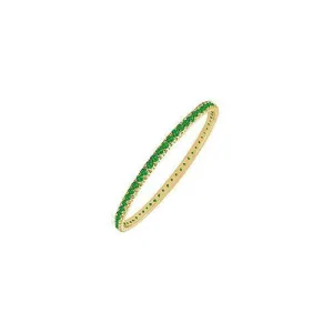 Emerald Eternity Bangle : 14K Yellow Gold - 5.00 CT TGW