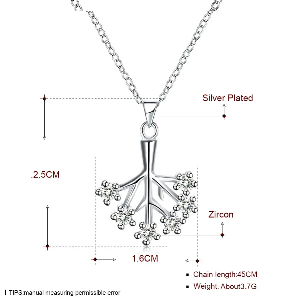 Fashion Elegant Ladies Necklace 925 Hollow Square Pendant Long Necklace Mulit Chain Silver Plated Jewelry Loving Gift AN1136