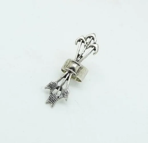 Fashion jewelry Punk Earcuff Cool Arrow Unisex Vintage Silver tone Clips on Earring for women Earrings Ear Cuff Clipe